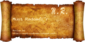 Must Radomér névjegykártya